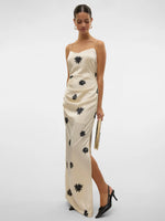 Roe V-Neck Long Dress - Birch/Noma Print