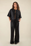 Nena Satin Lace Trim Track Pants
