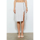 Elara Ruffle Trim Midi Skirt