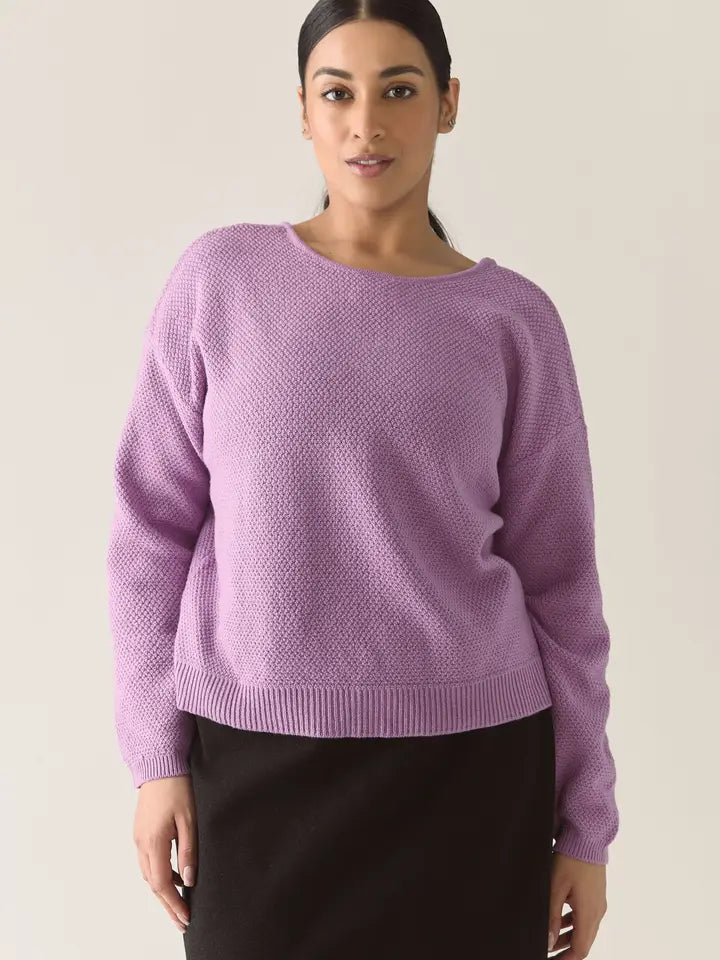 Bow Merino Cardigan - Lilac