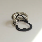 Wide Sculptured Metal Ponytail Hair Tie