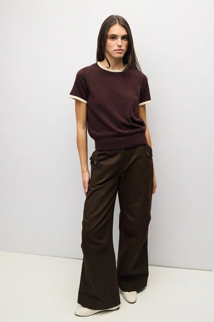 The Joey Top - Brown/Cream
