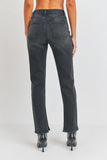 Long-Line Slim Slit Straight Jean