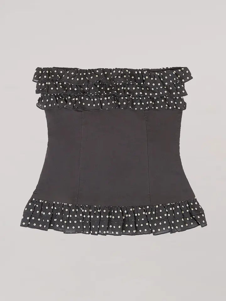 Polka Dot Strapless Top