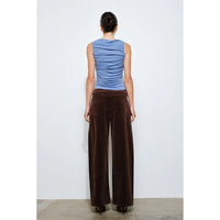 Catalina Draped Sleeveless Top - Light Blue