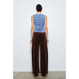 Catalina Draped Sleeveless Top - Light Blue