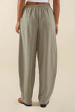 Long Linen Lantern Pant - Sage