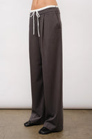 Jordyn Satin Waistband Trousers - Charcoal