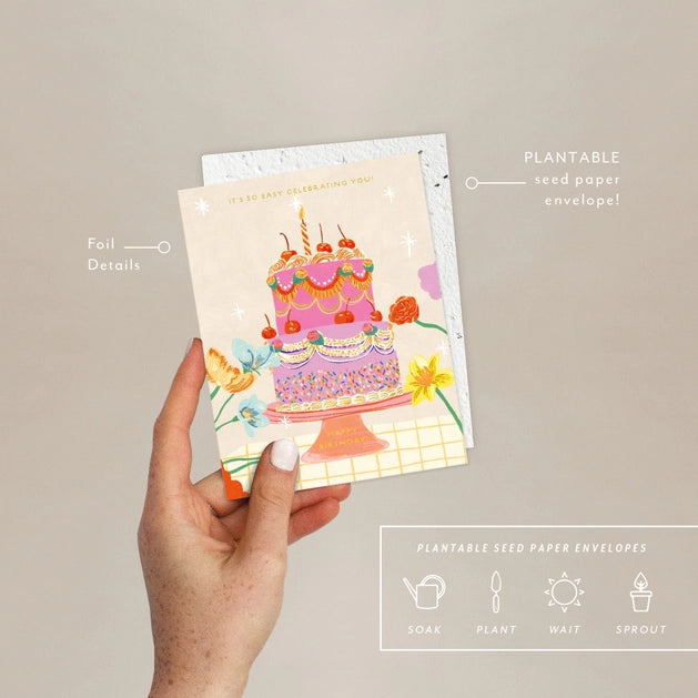 Cherry Cake Birthday Card