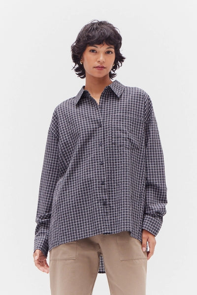 Overfit Check Shirt - Deep Lake