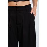 Renee Wide Leg Low Rise Pant - Black
