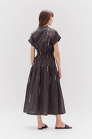 Cotton Print Shirt Dress - Kombu