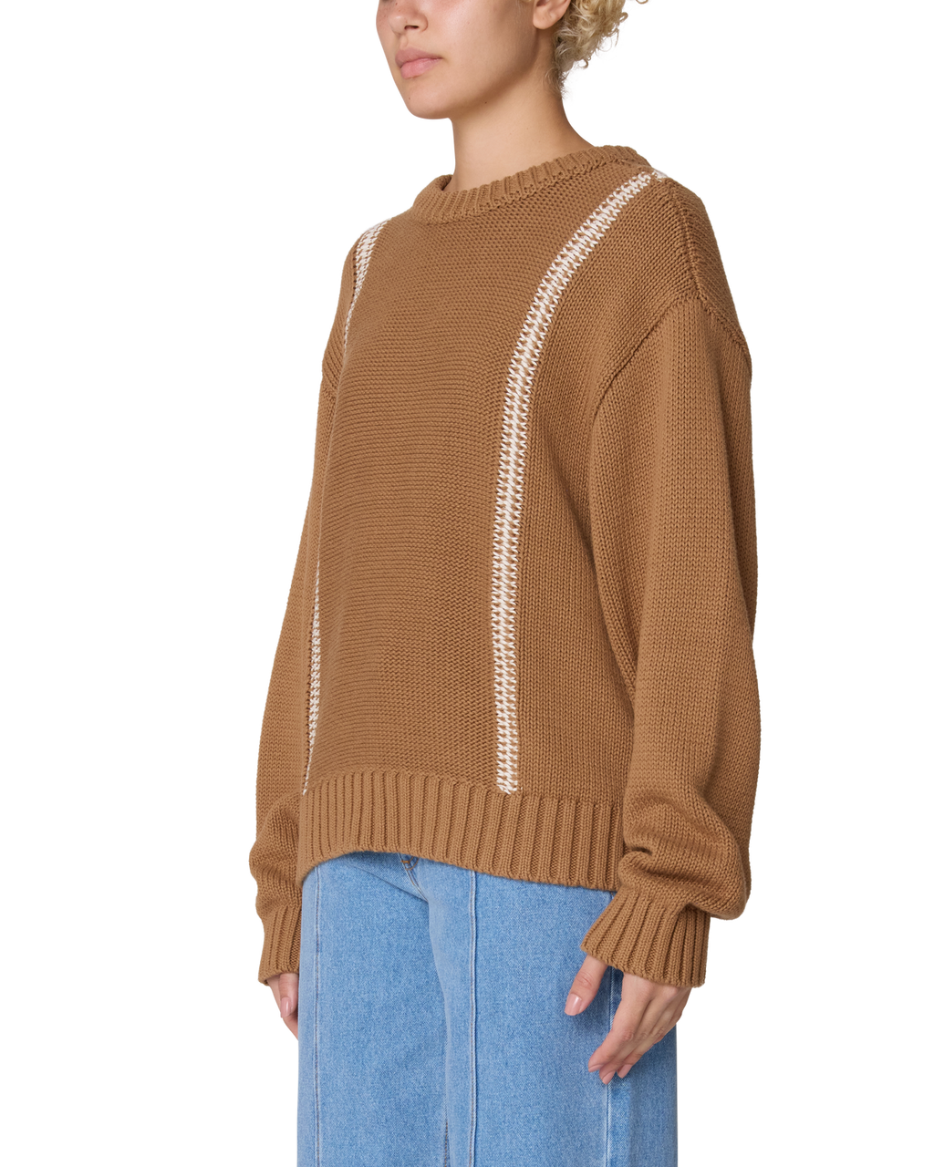 Mend Stitch Crewneck Sweater - Caramel