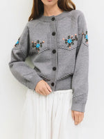 The Dahlia Cardigan - Heather Grey