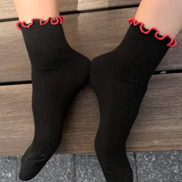 Petite Ruffled Modal Socks