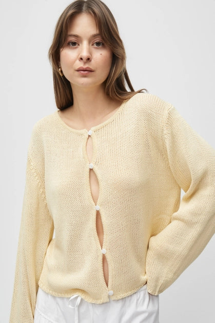 The Morgan Cardigan - Yellow