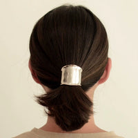 Metal Hair Ponytail Cuff Stick - Silver
