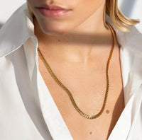 Gold Bold Curb Chain Necklace