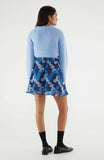 Blue Abstract Print Short Skirt