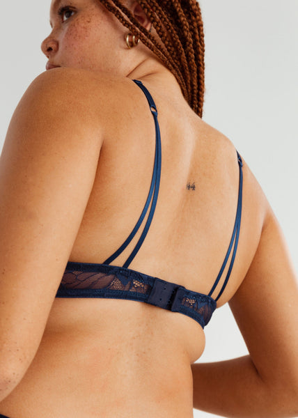 After Dark Unlined Underwire Bra - Indigo – Purr Clothing Calgary