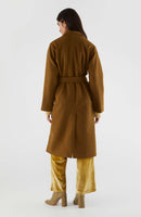 Flannel Coat With Lapel Collar