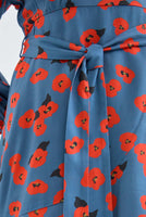 Poppy Print Short Wrap  Dress