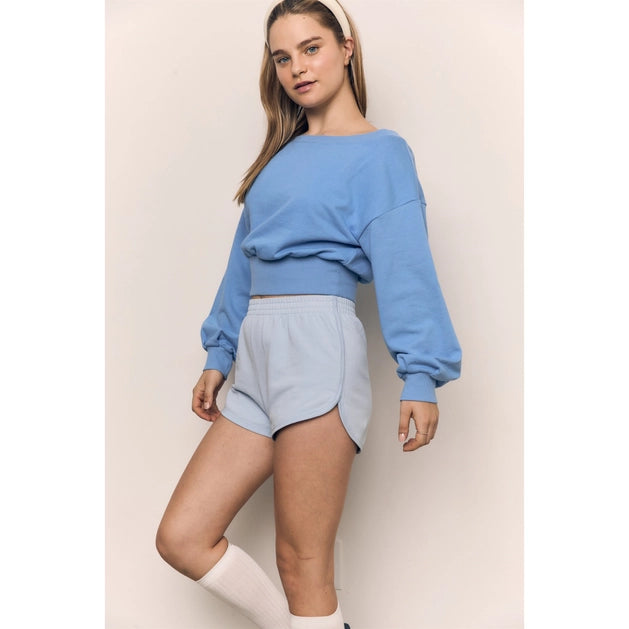 Off Shoulder Lightweight Sweatshirt