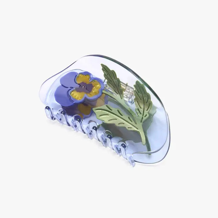 Viola Violet Pansy Flower Claw Clip