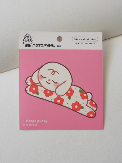 Sleepy Puppy Kiss Cut Vinyl Sticker
