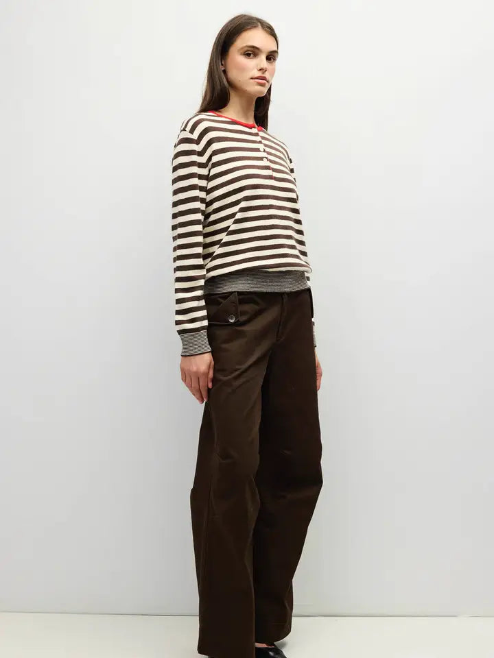 The Virginia Sweater - Cream, Brown, Red