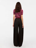 Wide-Leg Tapered Tailored Trousers