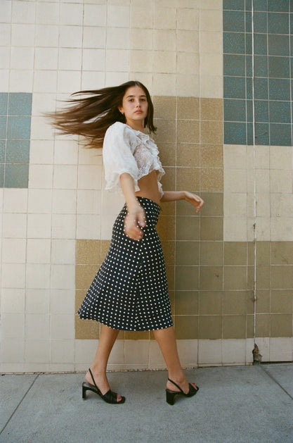 Bias Midi Slip Skirt - Domino Dot