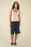 Caris Tie Back Jersey Tank - Natural