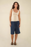 Caris Tie Back Jersey Tank - Natural