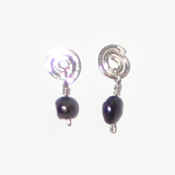 Spiral Stud With Pearl Earring