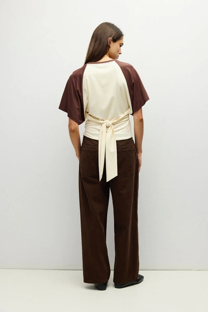 The Taylor Top - Cream/Brown