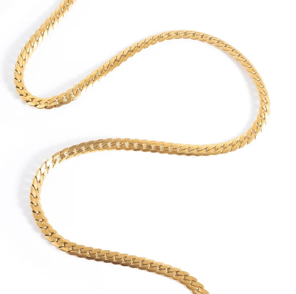 Gold Bold Curb Chain Necklace
