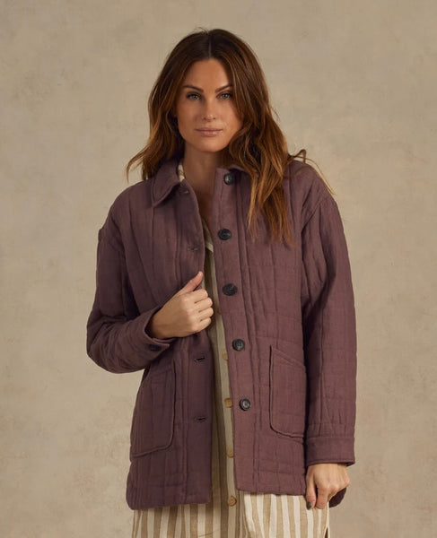 Quilted Chore Coat - Plum