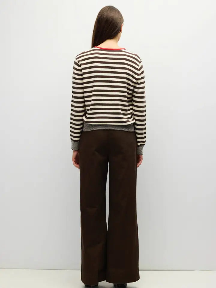 The Virginia Sweater - Cream, Brown, Red
