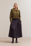 Button Up Collar Neck Cardigan - Dark Moss