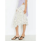 Polka Dot Ruffled Asymmetrical Hem Skirt