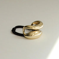 Wide Sculptured Metal Ponytail Hair Tie