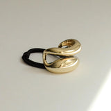 Wide Sculptured Metal Ponytail Hair Tie