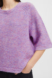Daisie Short Sleeve Sweater- Lavender Melange