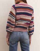 Asheville Stripe Sweater - Magenta Punch