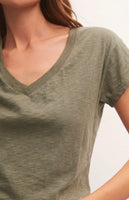 Modern V Neck Tee - Evergreen