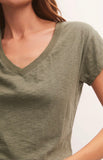 Modern V Neck Tee - Evergreen