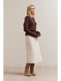 Off Shoulder Sweater - Aubergine