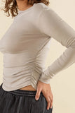 Effie Shirred Waist Top - Mushroom