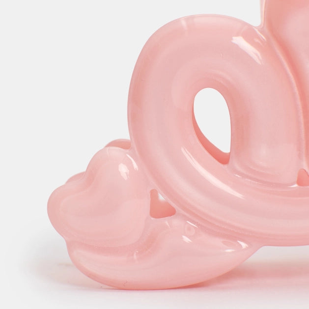 Large Heart Loop Claw - Pink